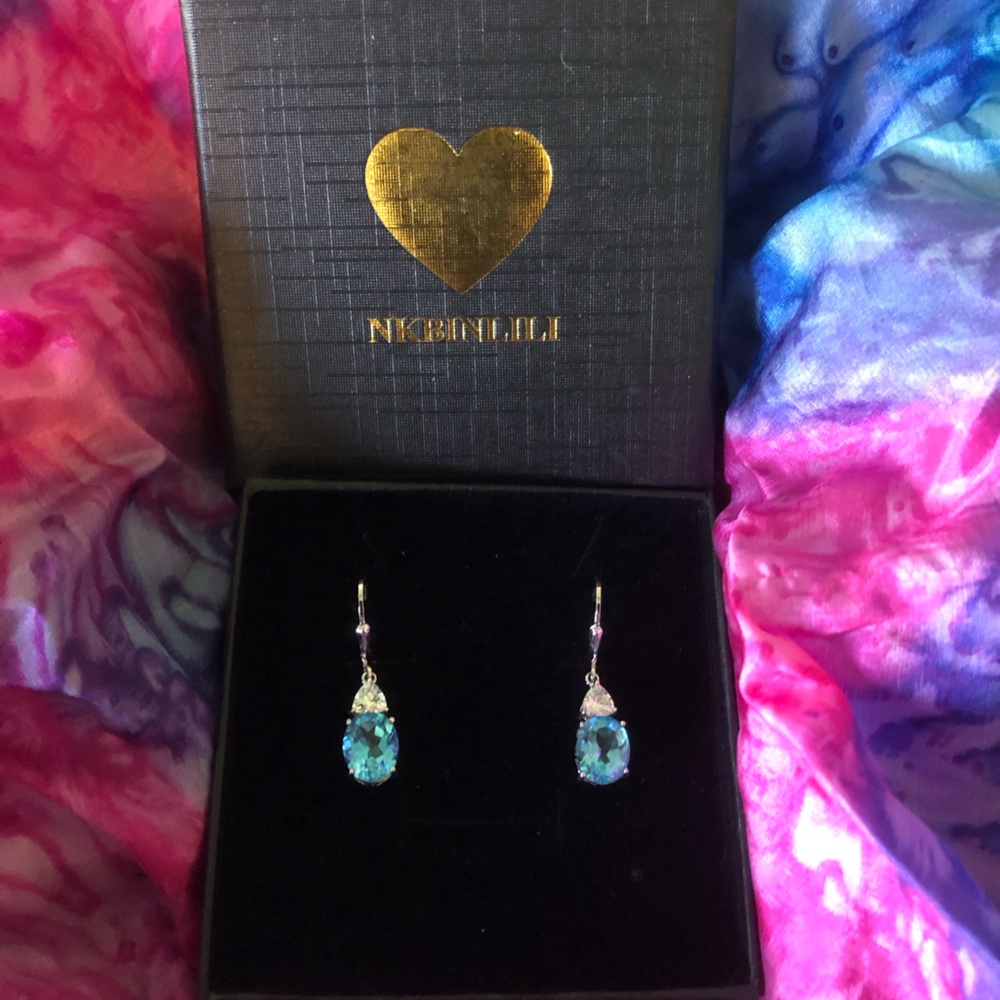 Blue Topaz November Birthstone Earrings